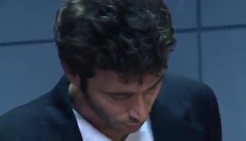 A slutty Euro ebony slut takes a hard white penis in all her holes